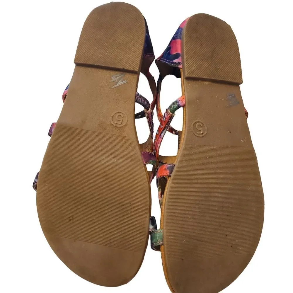 SO Kids Tie-Dye Strappy Sandals With Studs Kids‎ Size 5